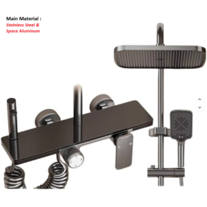 Luxury Handheld Rainfall Shower Set Ceiling Shower Faucet System Rainfall Head for Apartment Hotel Bathroom Use